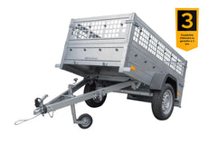 Remorque Top remorque GARDEN TRAILER 200 KIPP avec rehausses grillagées et roue jockey
