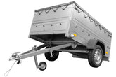 Remorque neuve 200 x 125 avec bâche plate, rehausses de ridelles et roue jockey – Garden Trailer 201 KIPP