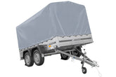 Remorque à deux essieux 264 x 150 UNITRAILER GARDEN 265/2 KIPP avec châssis H-1100 et bâche grise