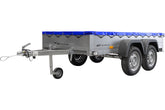 Remorque UNITRAILER 264/2 KIPP AVEC ROUE JOCKEY, TIGES DE SUPPORT ET BÂCHE PLATE BLEUE