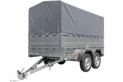 Remorque voiture 2 essieux UNITRAILER GARDEN TRAILER 264/2 KIPP avec roue jockey, côtés ridelles supplémentaires, châssis h-800 et bâche grise