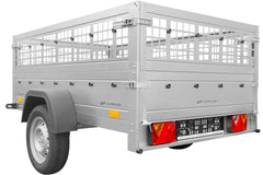 Remorque basculante 200 x 125 avec ridelles grillagées et roue jockey – Garden Trailer 201 KIPP