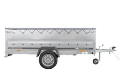 Remorque voiture 264 x 150 UNITRAILER GARDEN 265 KIPP avec ridelles BIS, cadre H-0 et bâche grise