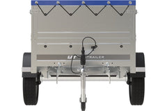 Remorque Garden Trailer 200 Kipp avec roue jockey, rehausses, châssis H-0 et bâche bleue