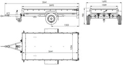 Remorque simple essieu Unitrailer GARDEN TRAILER 264 KIPP avec rehausses de ridelles et bâche plate bleue
