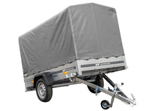 Remorque routière avec bâche haute (110 cm), arceau (110 cm) et roue jockey 230 x 125 Garden Trailer 230 KIPP