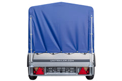 Remorque bagagère Garden Trailer 200 KIPP 200 x 106 cm avec bâche haute bleue, arceau et roue jockey