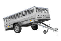 Remorque légère 264 x 150 UNITRAILER GARDEN 265 KIPP avec ridelles grillagées, châssis H-0 et bâche grise