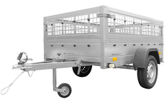 Remorque basculante 200 x 125 avec ridelles grillagées et roue jockey – Garden Trailer 201 KIPP