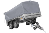 Remorque à deux essieux 264 x 150 UNITRAILER GARDEN 265/2 KIPP avec châssis H-800 et bâche grise