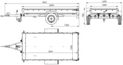 Remorque avec arceau et bâche grise Remorque de jardin 264 KIPP