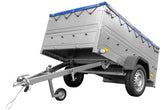 Remorque permis B avec rehausses et bâche plate Garden Trailer 201 KIPP 500 kg 200 x 125 cm