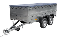 Remorque GARDEN TRAILER 264/2 KIPP remorque à deux essieux avec roue jockey, châssis H-0, ridelles BIS et bâche plate grise