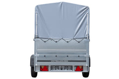 Remorque haute avec rehausses de ridelles et bâche haute – 2,30 x 1,25 m – Garden Trailer 230 KIPP