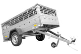 Remorque grand volume 230 x 125 avec bâche plate, ridelles grillagées, roue jockey et tiges de support bâche – Garden Trailer 230 KIPP