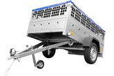 Remorque utilitaire 200 x 125 avec bâche plate, ridelles grillagées et roue jockey – Garden Trailer 201 KIPP