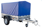 Remorque bagagère Garden Trailer 200 KIPP 200 x 106 cm avec bâche haute bleue, arceau et roue jockey