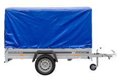 Remorque routière avec bâche haute (110 cm), arceau (110 cm) et roue jockey 230 x 125 Garden Trailer 230 KIPP