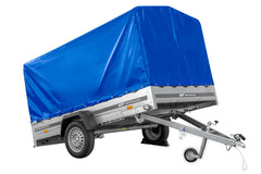 Remorque à essieu 264 x 150 UNITRAILER GARDEN 265 KIPP avec arceau H-1100 et bâche bleue