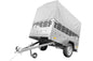 Remorque pour permis B Garden Trailer 201 KIPP 500 kg 200 x 125 cm [avec rehausses grillagées, bâche haute, arceau et roue jockey]