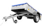 Remorque galvanisée 200 x 125 cm Garden Trailer 201 KIPP [avec roue jockey, bâche plate bleue et tiges de support pour la bâche plate]