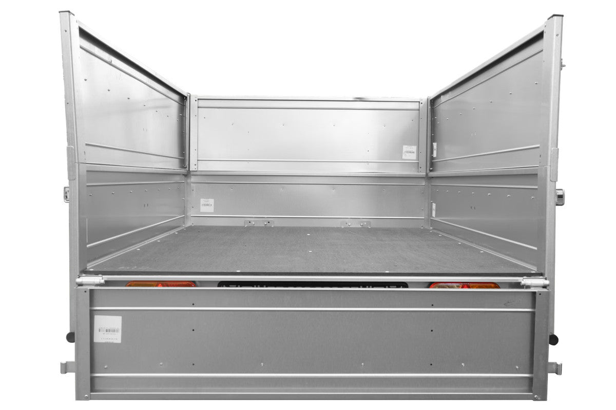 Remorque de voiture Garden Trailer 201 KIPP 500 kg 200 x 125 cm [avec rehausses de ridelles et roue jockey]