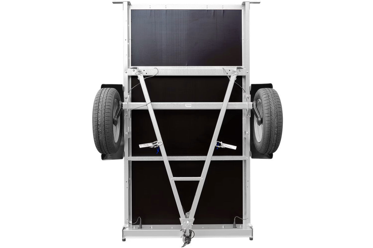 Remorque tôle non freinée Garden Trailer 200 KIPP 200 x 106 cm [avec rehausses grillagées, bâche haute et arceau]