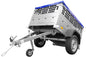 Remorque compacte À VENDRE – GARDEN TRAILER 150 KIPP [AVEC BÂCHE PLATE BLEUE, ROUE JOCKEY ET TIGES DE SUPPORT BÂCHE]