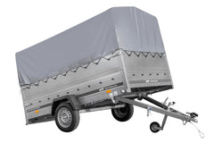 Remorque à essieu simple 264 x 150 UNITRAILER GARDEN 265 KIPP avec ridelles supplémentaires, arceau H-800 et bâche grise