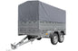 Remorque voiture 2 essieux UNITRAILER GARDEN TRAILER 264/2 KIPP avec roue jockey, côtés ridelles supplémentaires, châssis h-800 et bâche grise
