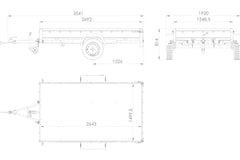Remorque voiture 264 x 150 UNITRAILER GARDEN 265 KIPP avec ridelles BIS, cadre H-0 et bâche grise