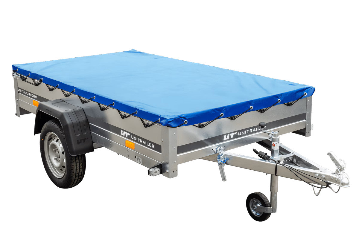 Remorque galvanisée 230 x 125 cm Garden Trailer 230 KIPP [avec roue jockey, bâche plate et tiges de support bâche]