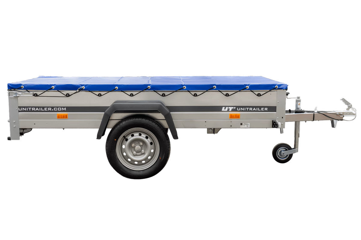 Remorque galvanisée 230 x 125 cm Garden Trailer 230 KIPP [avec roue jockey, bâche plate et tiges de support bâche]