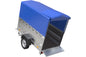 Remorque Garden Trailer 200 Kipp avec roue jockey, rehausses supplémentaire, arceau H-800 et bâche bleue