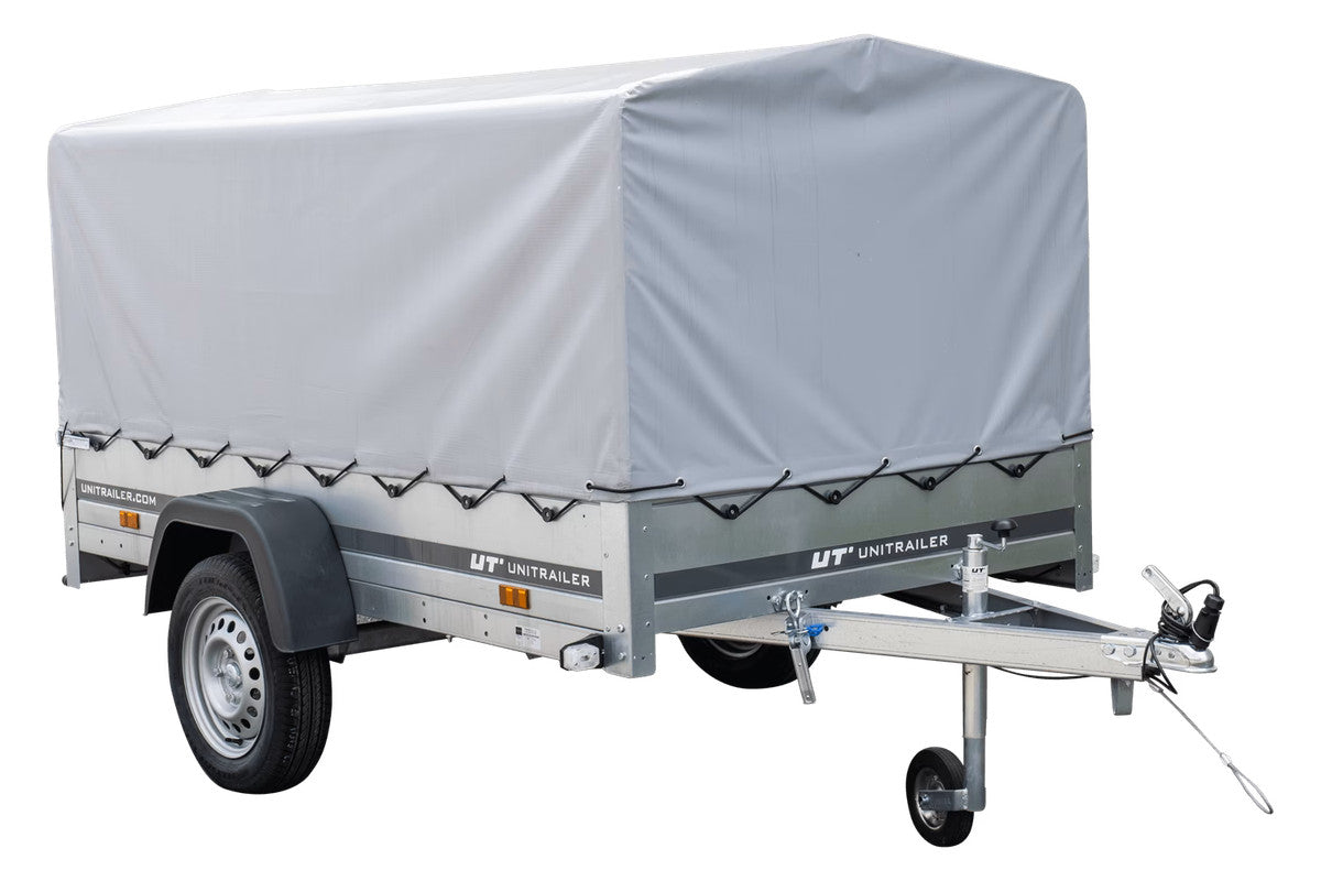 Remorque routière avec bâche haute, arceau H-800 et roue jockey 230 x 125 Garden Trailer 230 KIPP