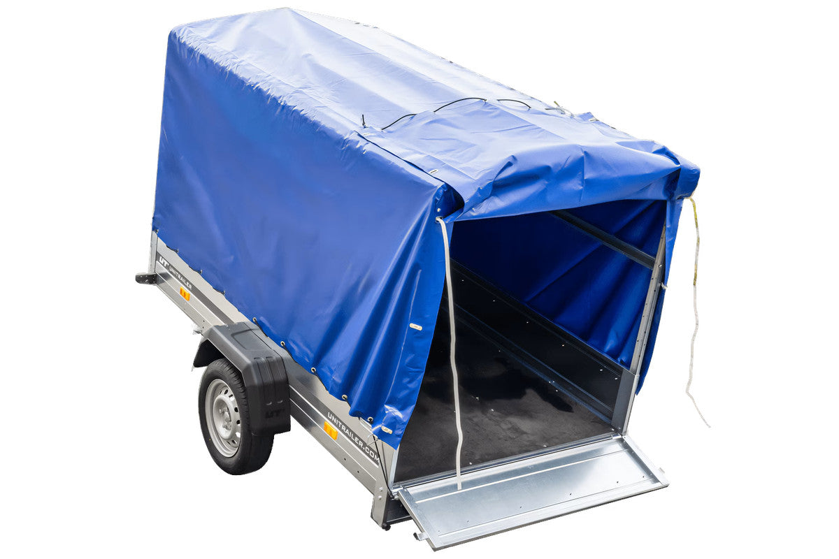 Remorque routière avec bâche haute (110 cm), arceau (110 cm) et roue jockey 230 x 125 Garden Trailer 230 KIPP