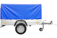 Remorque pliable 750 kg 200 x 125 avec bâche dôme bleue et arceau Garden Trailer 201 KIPP