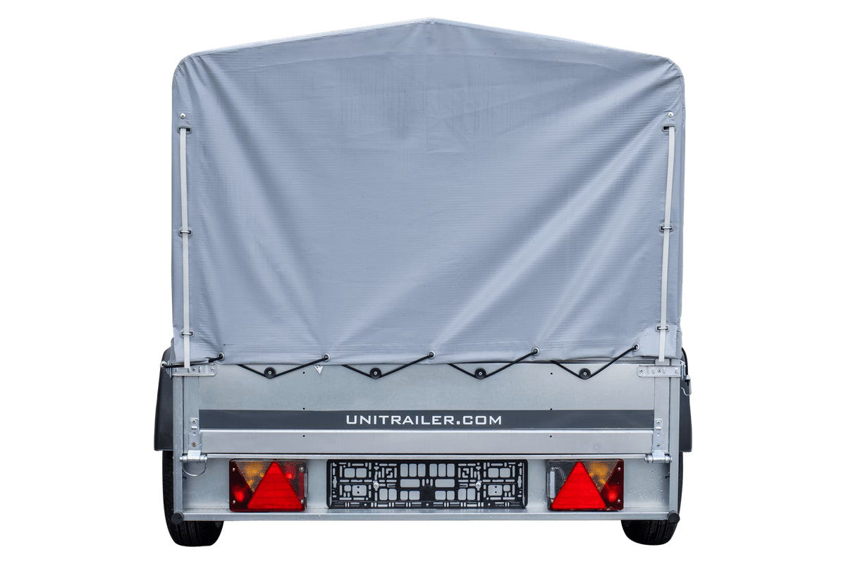 Remorque routière avec bâche haute, arceau H-800 et roue jockey 230 x 125 Garden Trailer 230 KIPP