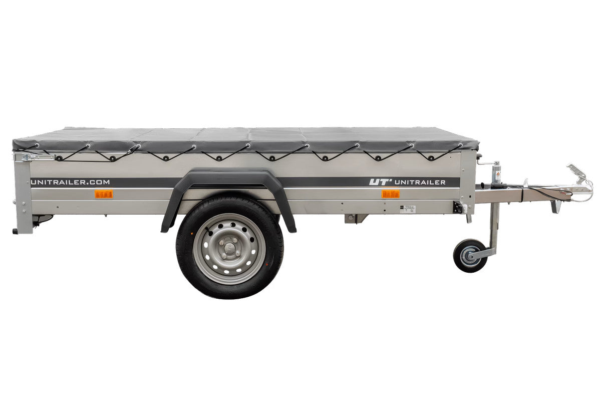 Remorque galvanisée 230 x 125 cm Garden Trailer 230 KIPP [avec roue jockey, bâche plate et tiges de support bâche]