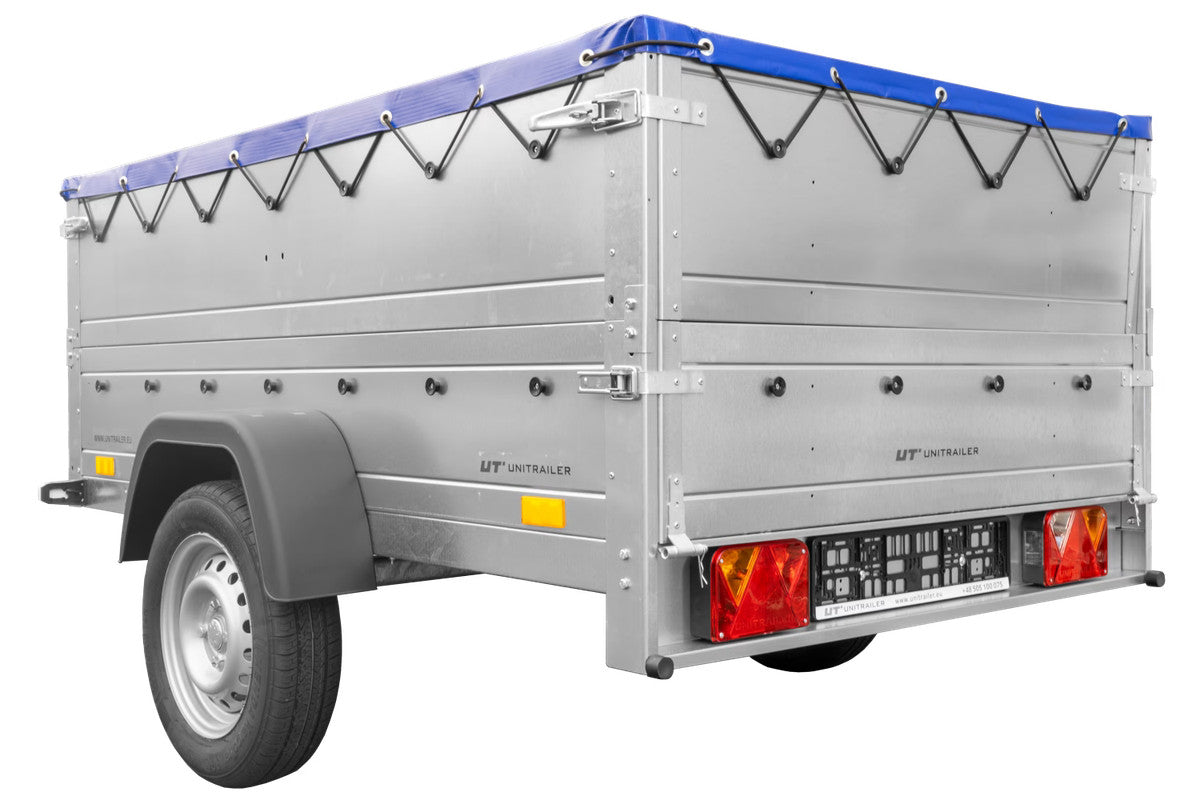 Remorque permis B avec rehausses et bâche plate Garden Trailer 201 KIPP 500 kg 200 x 125 cm