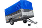 Remorque voiture 264 x 150 UNITRAILER GARDEN 265 KIPP avec ridelles grillagées, arceau H-800 et bâche bleue