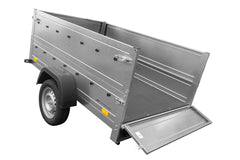 Remorque de voiture Garden Trailer 201 KIPP 500 kg 200 x 125 cm [avec rehausses de ridelles et roue jockey]