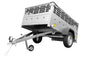Remorque voiture utilitaire 200 x 125 avec bâche plate, ridelles grillagées et roue jockey – Garden Trailer 201 KIPP