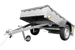 Remorque galvanisée à vendre 200 x 125 cm Garden Trailer 201 KIPP [avec roue jockey et bâche plate grise]