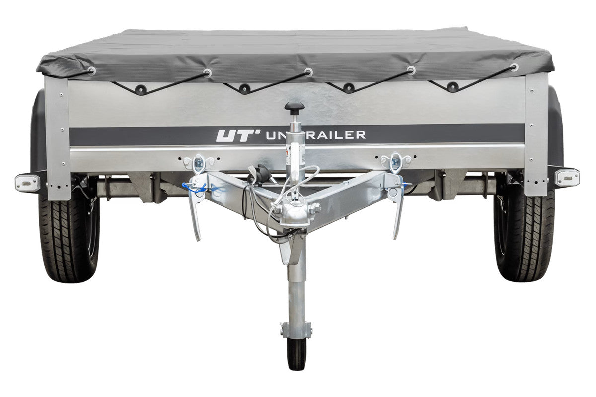 Remorque galvanisée 230 x 125 cm Garden Trailer 230 KIPP [avec roue jockey, bâche plate et tiges de support bâche]