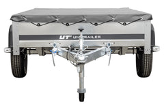 Remorque galvanisée 230 x 125 cm Garden Trailer 230 KIPP [avec roue jockey, bâche plate et tiges de support bâche]