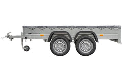 REMORQUE UNITRAILER 264/2 KIPP AVEC ROUE JOCKEY, TIGE DE SUPPORT DE BÂCHE ET BÂCHE PLATE GRISE