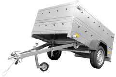 Remorque de voiture Garden Trailer 201 KIPP 500 kg 200 x 125 cm [avec rehausses de ridelles et roue jockey]