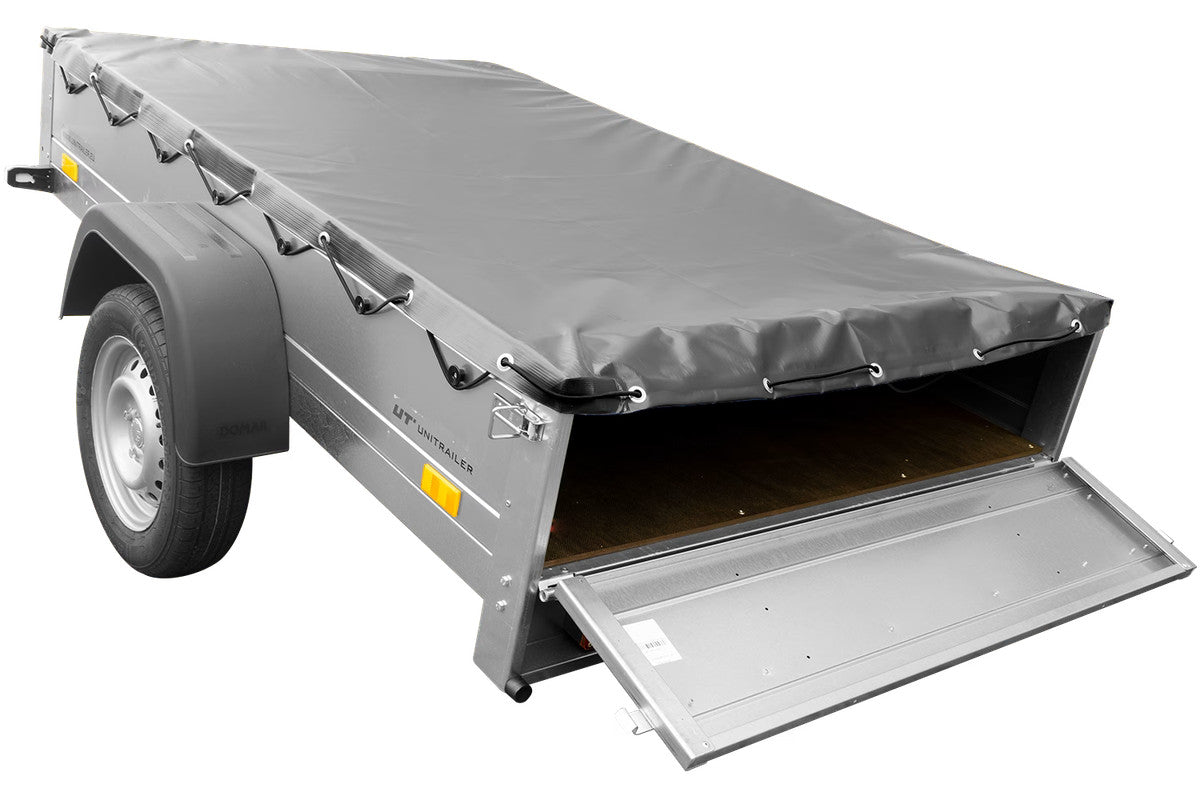 Remorque galvanisée à vendre 200 x 125 cm Garden Trailer 201 KIPP [avec roue jockey et bâche plate grise]