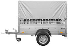 Remorque tôle Garden Trailer 200 KIPP 200 x 106 cm [avec rehausses grillagées, bâche haute et arceau]